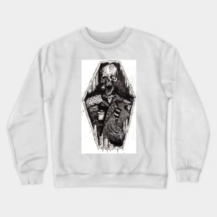 Punk is Not Dead Zoomed In , ink painting skeleton Crewneck Sweatshirt